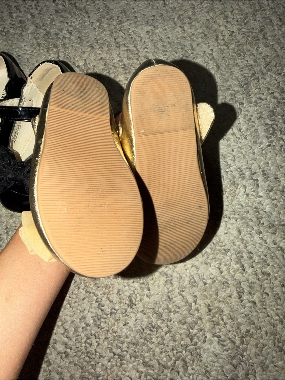 Felix & Flora Toddler Mary Jane Bow Shoes Bundle Black Gold Size 6 Dress Flats